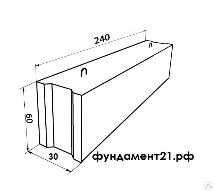 Фундаментный блок ФБС 24.3.6т