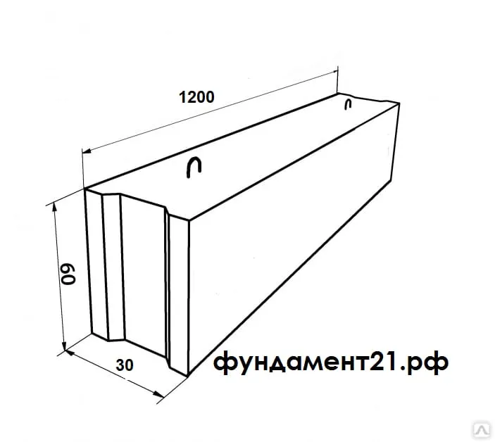 Фундаментный блок ФБС 12.3.6Т