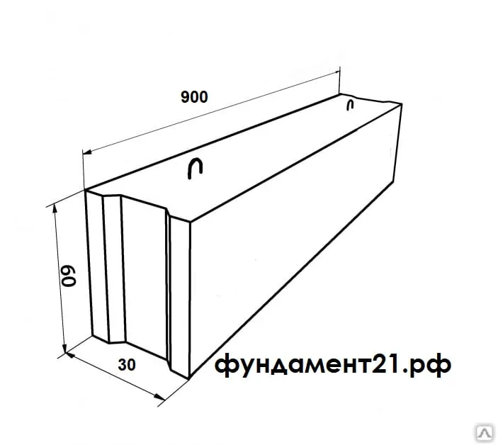 Фундаментный блок ФБС 9.3.6Т