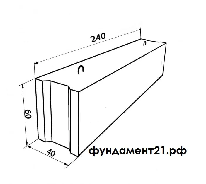 Фундаментный блок ФБС 24.4.6Т
