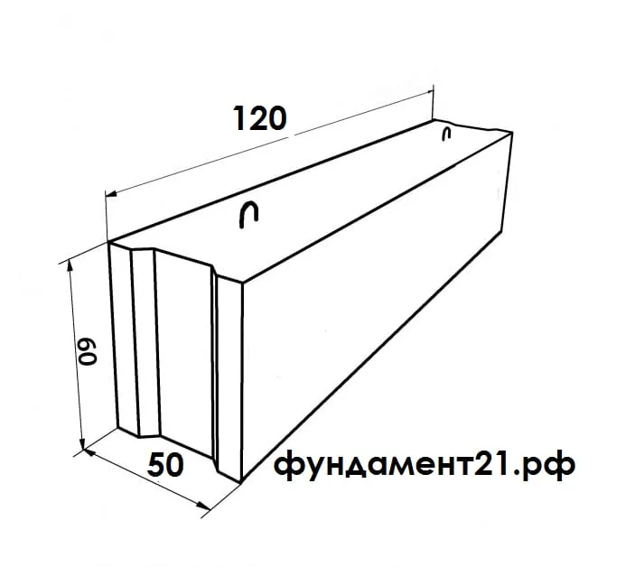 Фундаментный блок ФБС 12.5.6Т