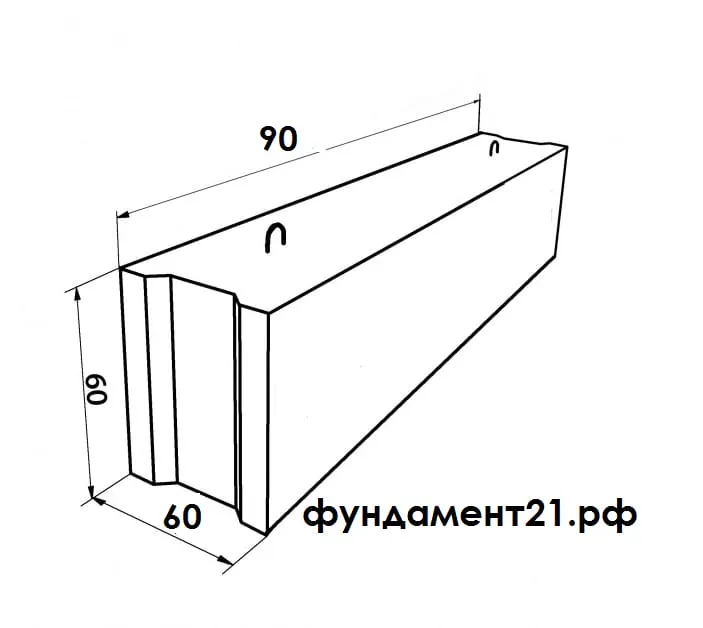 Фундаментный блок ФБС 9.6.6Т