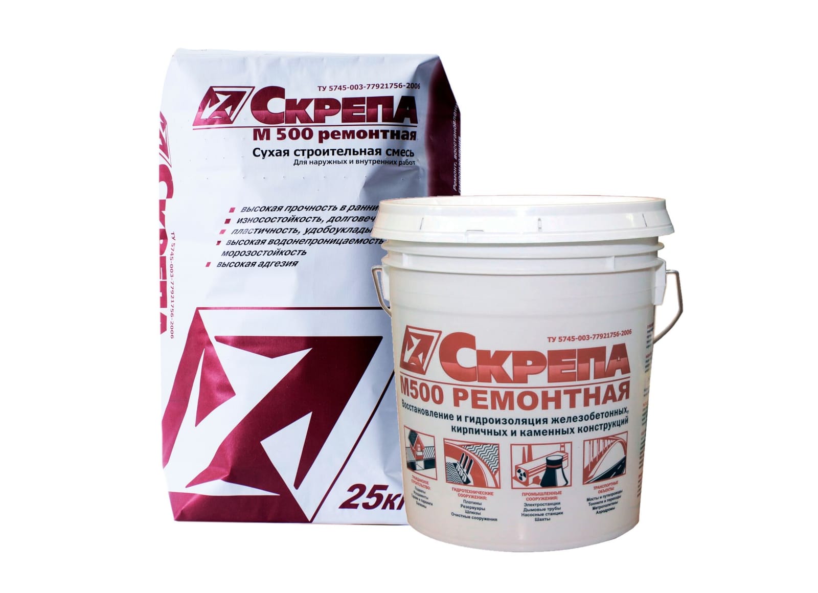 Скрепа М500 ремонтная, мешок 25 кг